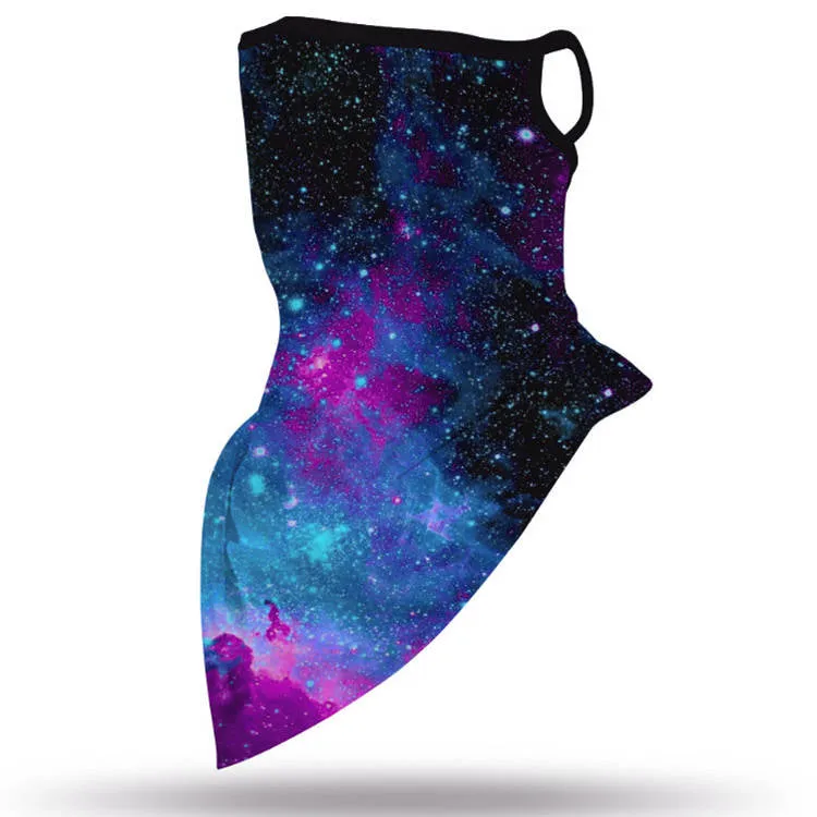 Unisex Face Scarf Bandana with Ear Loops Galaxy