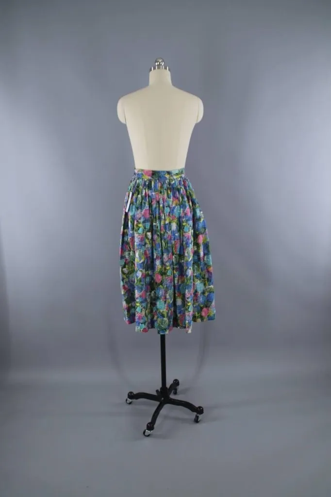 Vintage 1950s Novelty Print Skirt