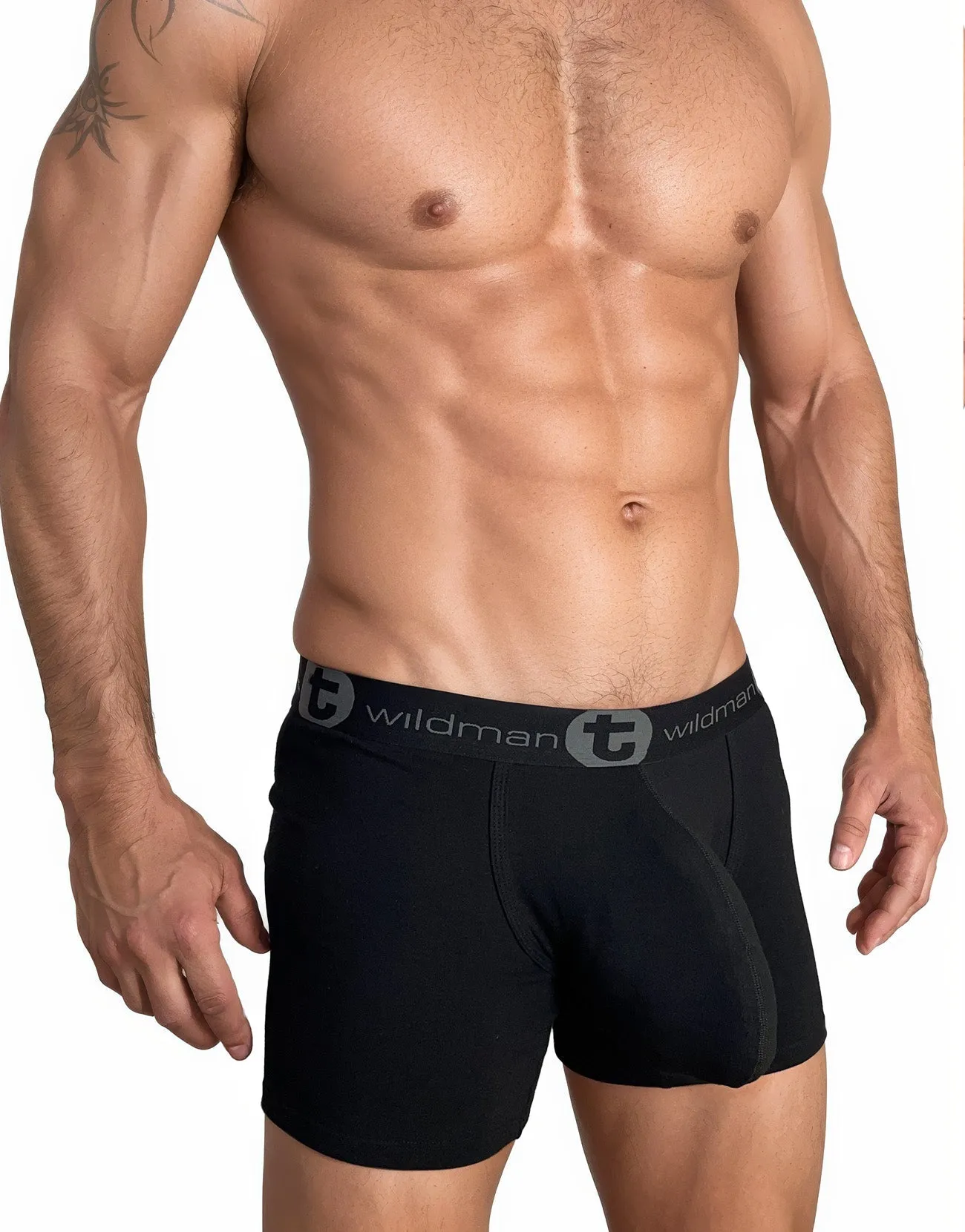 WildmanT Cotton Monster Cock 5" Inseam Boxer Brief Black