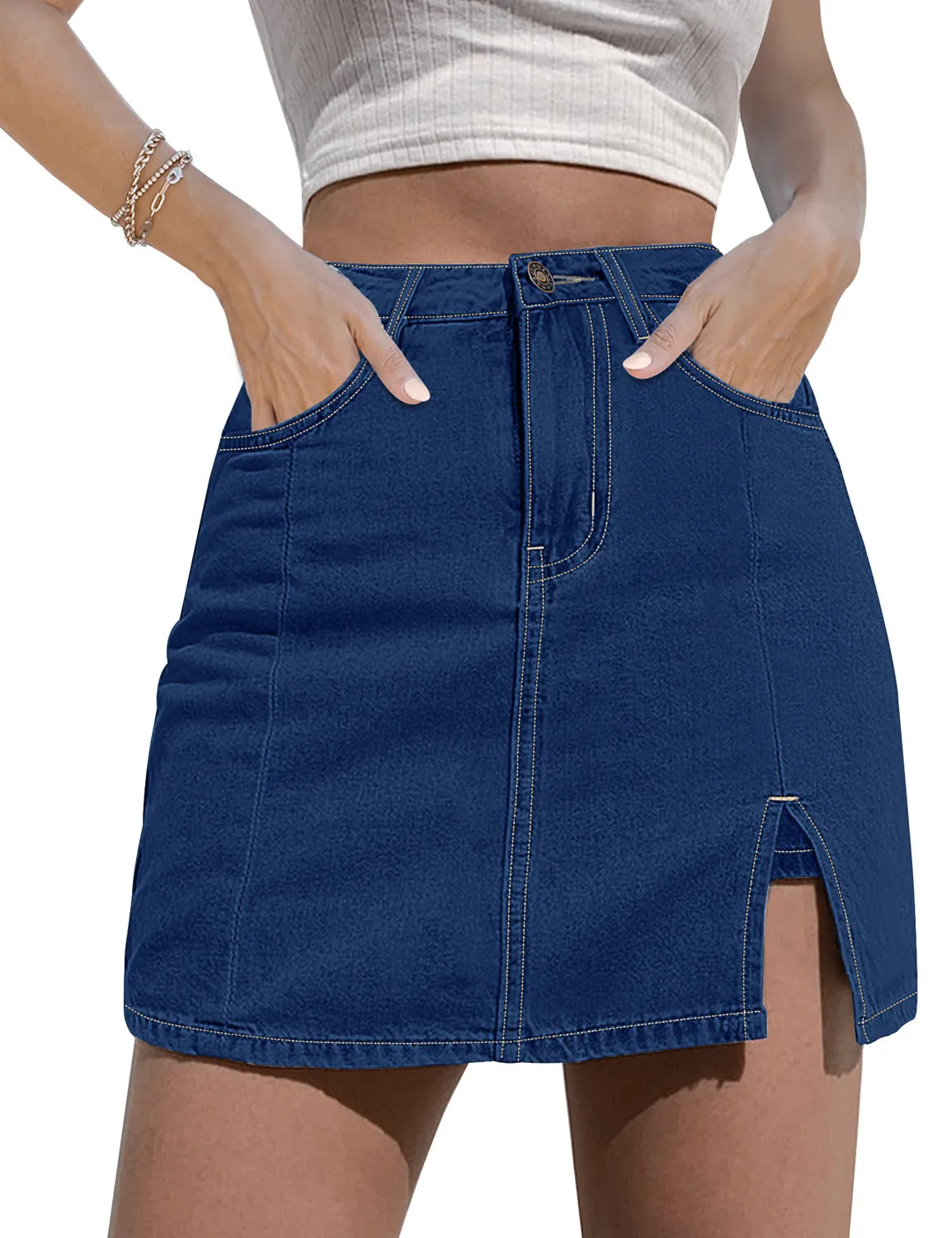 Women's Casual Denim Skirt High Waist Casual Mini Skirts