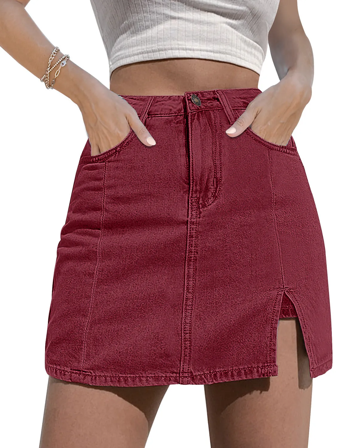 Women's Casual Denim Skirt High Waist Casual Mini Skirts