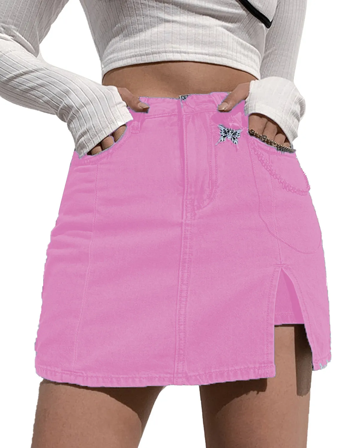 Women's Casual Denim Skirt High Waist Casual Mini Skirts