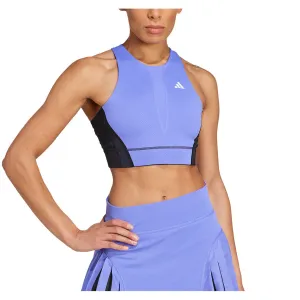 Womens Pro Heat.RDY Crop Tennis Top Cobalt Blue and Black