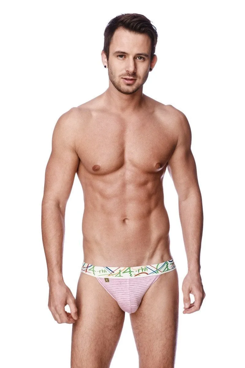 Zen Jock Strap (Pink & Grey Stripe)