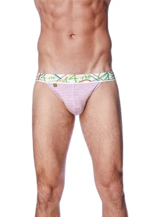 Zen Jock Strap (Pink & Grey Stripe)